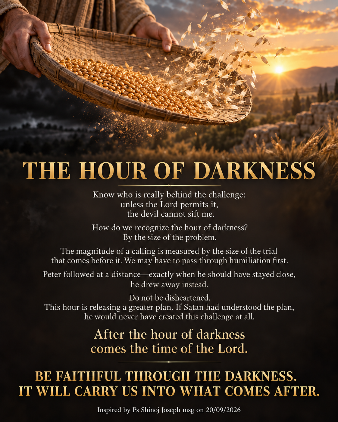 Walking through the hour of Darkness 